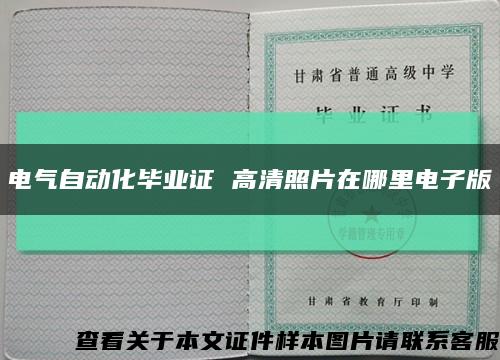 电气自动化毕业证 高清照片在哪里电子版缩略图