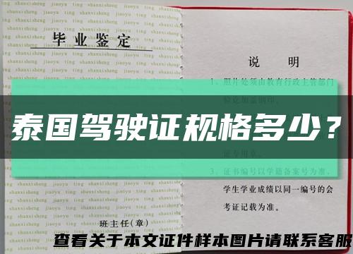 泰国驾驶证规格多少？缩略图