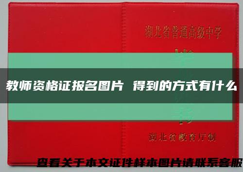 教师资格证报名图片 得到的方式有什么缩略图