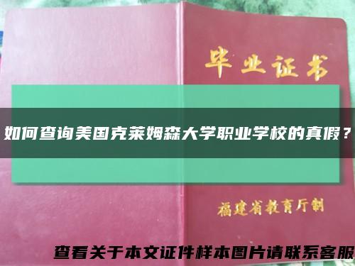 如何查询美国克莱姆森大学职业学校的真假？缩略图