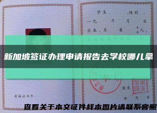 新加坡签证办理申请报告去学校哪儿拿缩略图