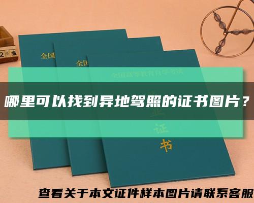 哪里可以找到异地驾照的证书图片？缩略图