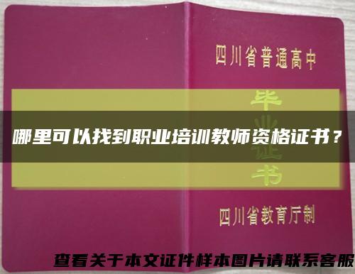 哪里可以找到职业培训教师资格证书？缩略图