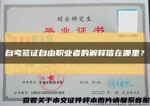 自考签证自由职业者的解释信在哪里？缩略图