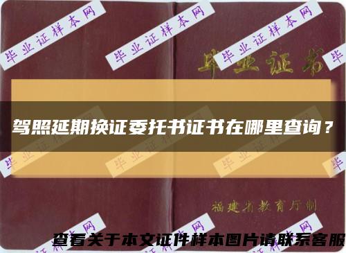 驾照延期换证委托书证书在哪里查询？缩略图