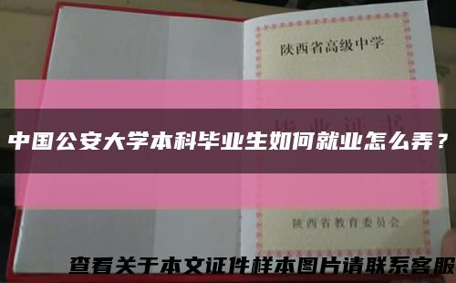 中国公安大学本科毕业生如何就业怎么弄？缩略图