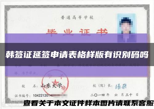 韩签证延签申请表格样版有识别码吗缩略图