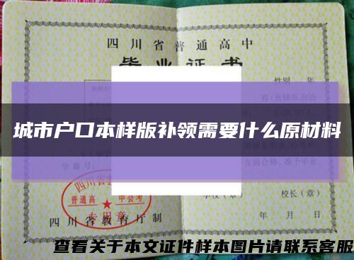 城市户口本样版补领需要什么原材料缩略图