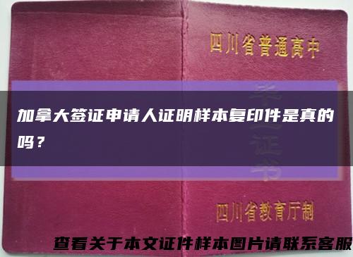 加拿大签证申请人证明样本复印件是真的吗？缩略图