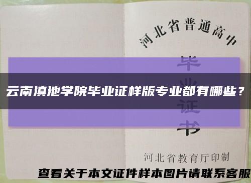 云南滇池学院毕业证样版专业都有哪些？缩略图