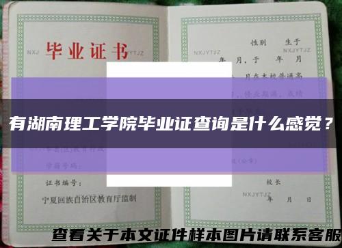 有湖南理工学院毕业证查询是什么感觉？缩略图