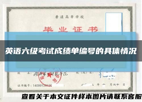 英语六级考试成绩单编号的具体情况缩略图