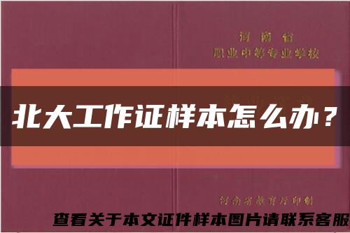 北大工作证样本怎么办？缩略图