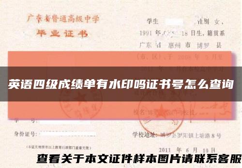 英语四级成绩单有水印吗证书号怎么查询缩略图