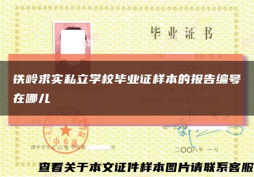 铁岭求实私立学校毕业证样本的报告编号在哪儿缩略图