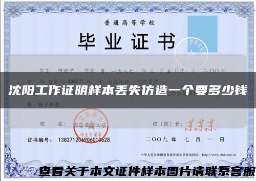 沈阳工作证明样本丢失仿造一个要多少钱缩略图