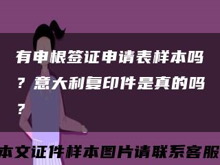 有申根签证申请表样本吗？意大利复印件是真的吗？缩略图