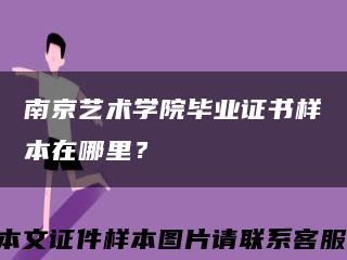 南京艺术学院毕业证书样本在哪里？缩略图