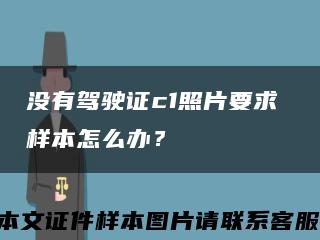 没有驾驶证c1照片要求 样本怎么办？缩略图