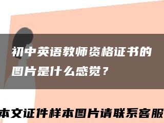 初中英语教师资格证书的图片是什么感觉？缩略图