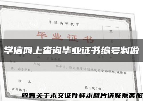 学信网上查询毕业证书编号制做缩略图