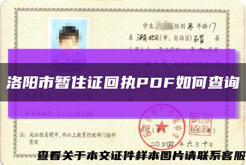 洛阳市暂住证回执PDF如何查询缩略图