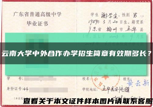 云南大学中外合作办学招生简章有效期多长？缩略图