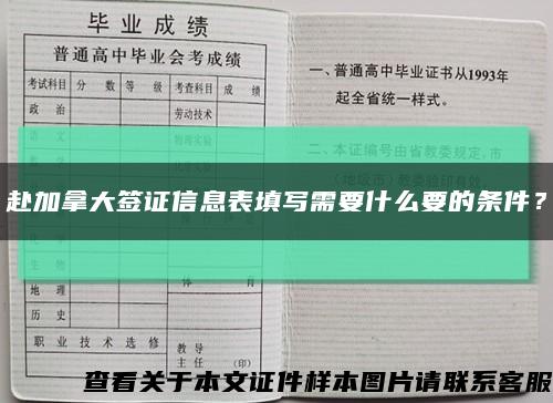 赴加拿大签证信息表填写需要什么要的条件？缩略图