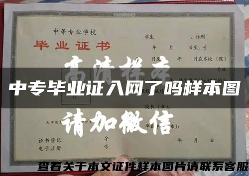 中专毕业证入网了吗样本图缩略图