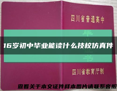 16岁初中毕业能读什么技校仿真件缩略图