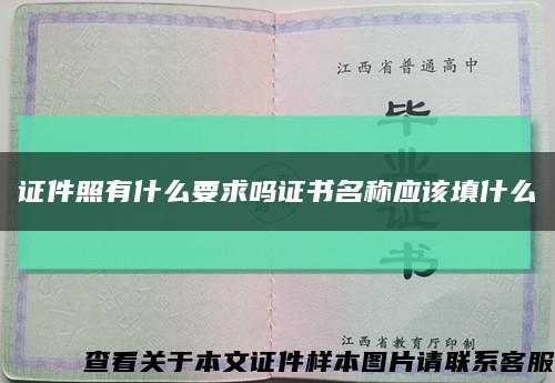 证件照有什么要求吗证书名称应该填什么缩略图