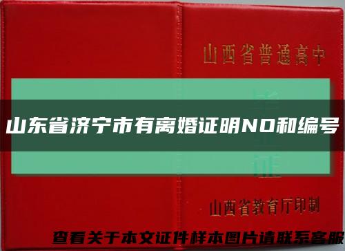 山东省济宁市有离婚证明NO和编号缩略图