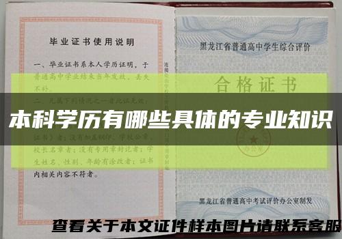 本科学历有哪些具体的专业知识缩略图