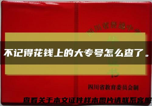 不记得花钱上的大专号怎么查了。缩略图