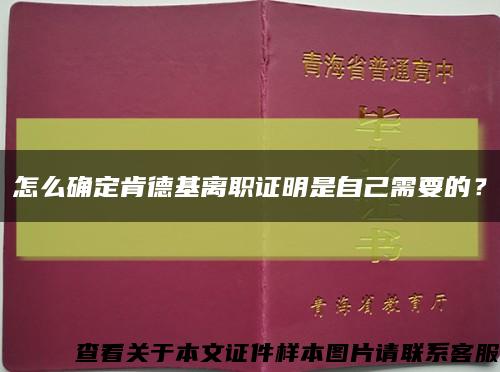 怎么确定肯德基离职证明是自己需要的？缩略图