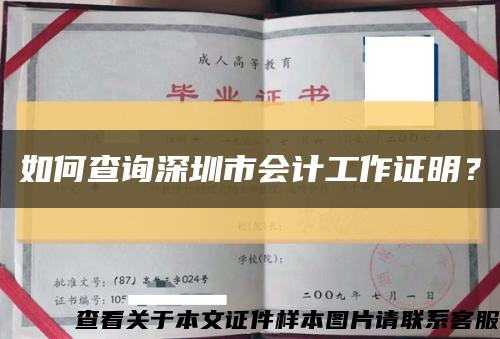 如何查询深圳市会计工作证明？缩略图