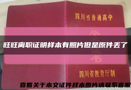 旺旺离职证明样本有照片但是原件丢了缩略图