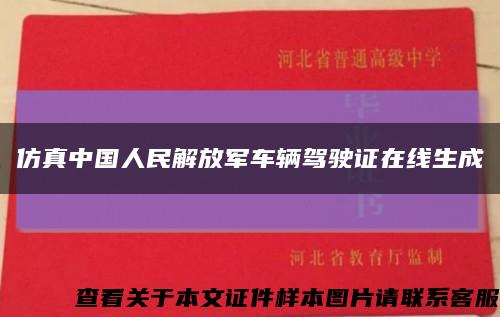 仿真中国人民解放军车辆驾驶证在线生成缩略图