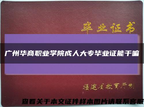 广州华商职业学院成人大专毕业证能干嘛缩略图