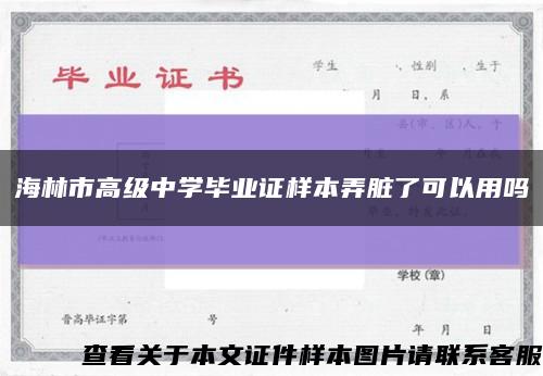 海林市高级中学毕业证样本弄脏了可以用吗缩略图