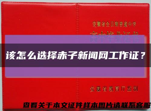 该怎么选择赤子新闻网工作证？缩略图