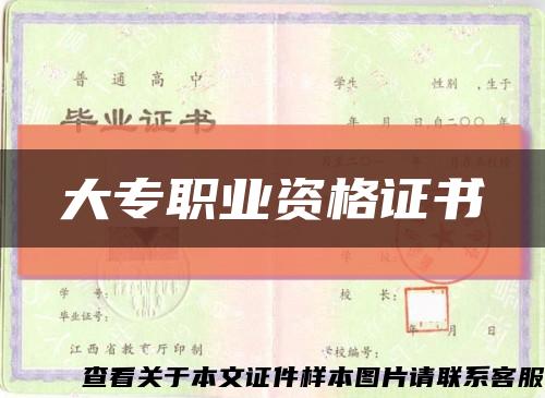 大专职业资格证书缩略图