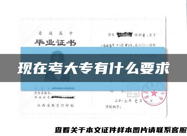 现在考大专有什么要求缩略图