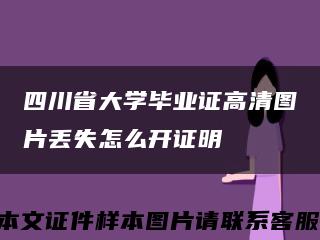 四川省大学毕业证高清图片丢失怎么开证明缩略图