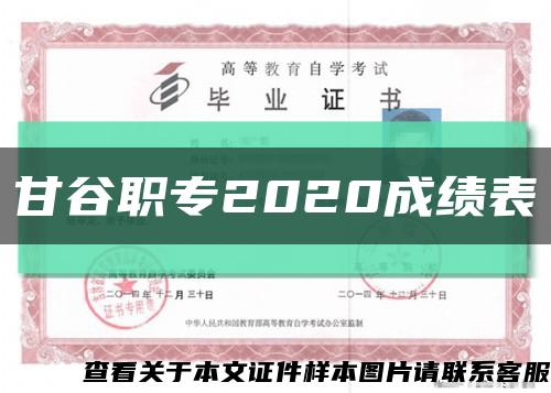 甘谷职专2020成绩表缩略图