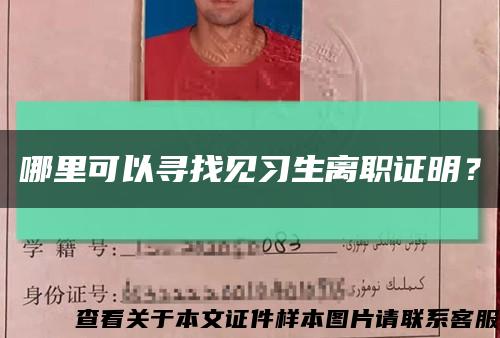 哪里可以寻找见习生离职证明？缩略图