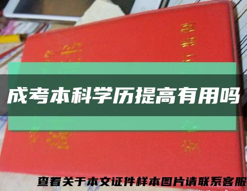 成考本科学历提高有用吗缩略图