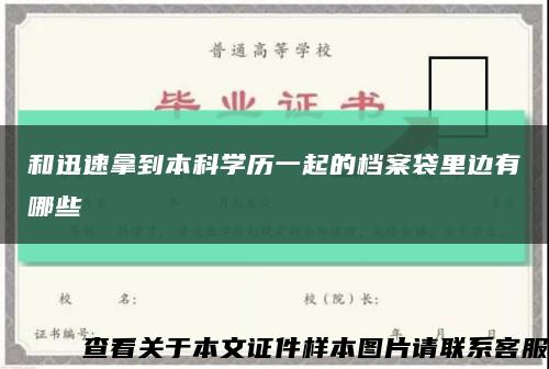 和迅速拿到本科学历一起的档案袋里边有哪些缩略图