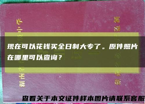 现在可以花钱买全日制大专了。原件照片在哪里可以查询？缩略图