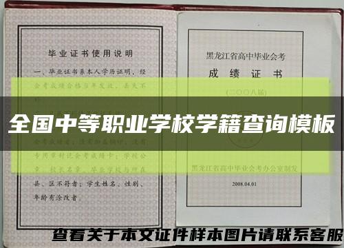 全国中等职业学校学籍查询模板缩略图